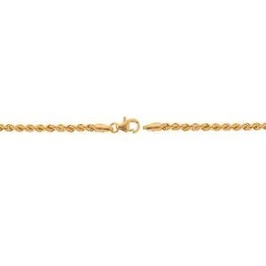 Collier Or 375 Maille Corde 2.6mm Cœur 10mm 45cm