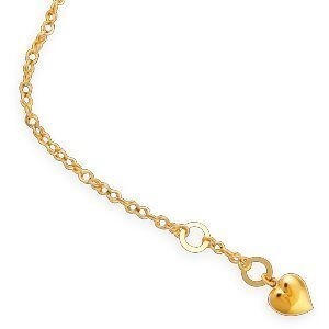Collier Y Or 375 Maille Fantaisie Légère 4.3mm Pendant 50mm Cœur14mm 43cm