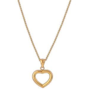 Collier Cœur 15*17mm Chaîne Forçat Or 375 45cm