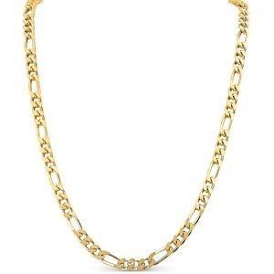 Collier Plaqué Or Maille Cheval  Plate Alterné 5mm 60cm