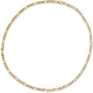 Collier Plaqué Or Maille Cheval  Plate Alterné 5mm 60cm