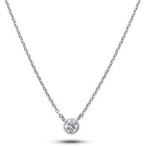 Collier Argent 925 Zirconium Serti Clos 4mm 38  à 42cm