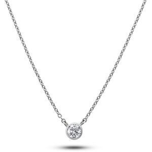 Collier Argent 925 Zirconium Serti Clos 4mm 38  à 42cm