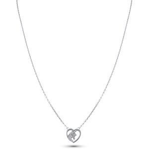 Collier Argent 925 Cœur Licorne 10mm 35  à 38cm