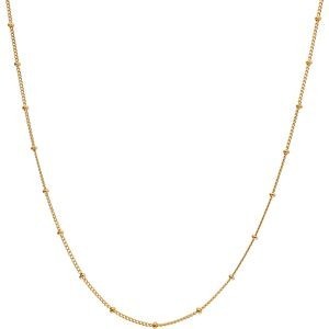 Collier Plaqué Or Maille Gourmette 1.1mm Boules 2mm 40 à 45cm