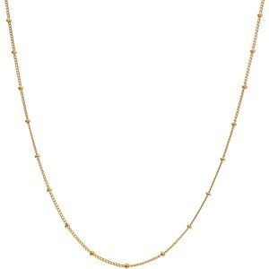 Collier Plaqué Or Maille Gourmette 1.1mm Boules 2mm 40 à 45cm