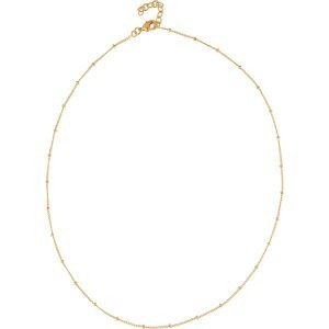 Collier Plaqué Or Maille Gourmette 1.1mm Boules 2mm 40 à 45cm
