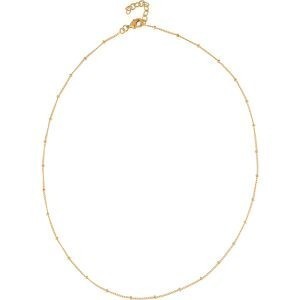 Collier Plaqué Or Maille Gourmette 1.1mm Boules 2mm 40 à 45cm