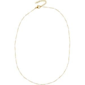 Collier Acier Jaune Olives Email Blanc 2mm Chaîne 1.2mm 42 à 45cm