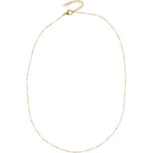 Collier Acier Jaune Olives Email Blanc 2mm Chaîne 1.2mm 42 à 45cm