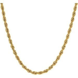Collier Acier Jaune Maille Corde 6mm 60cm
