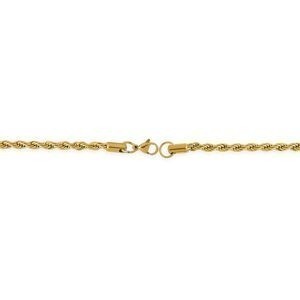 Collier Acier Jaune Maille Corde 6mm 60cm