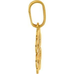 Pendentif Or 375 Trèfle Cœurs Rhodié 9*13mm Avec Bélière