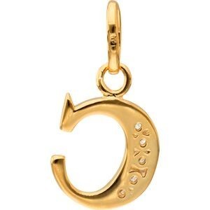 Pendentif Plaqué Or Lettre C Zirconium 12*23cm Avec Bélière