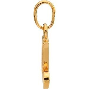 Pendentif Plaqué Or Lettre J  Zirconium 10*23cm Avec Bélière