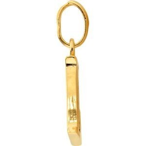 Pendentif Plaqué Or Lettre L Zirconium 11*22cm Avec Bélière