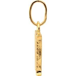 Pendentif Plaqué Or Lettre M Zirconium 14*22cm Avec Bélière