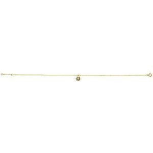 Chaîne Cheville Plaqué Or Breloques Soleil Zirconium 9mm Chaîne 1.3mm 25  à 27cm