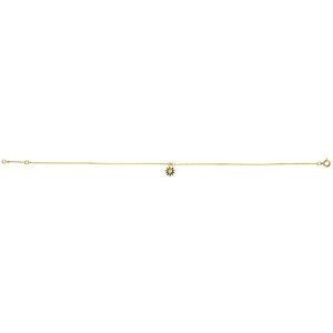 Chaîne Cheville Plaqué Or Breloques Soleil Zirconium 9mm Chaîne 1.3mm 25  à 27cm