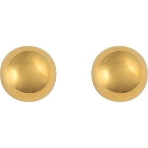 Boucles D'oreilles Acier Jaune Bouton 14mm