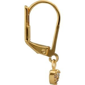 Boucles D'oreilles Plaqué Or Cœur Zirconium 5mm Pendant 22mmm