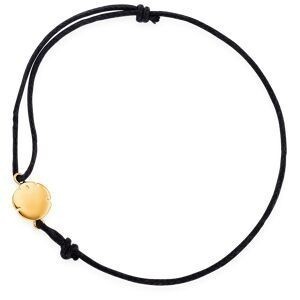 Bracelet Plaqué Or Dollar Des Sables 10mm Cordon Noir 18cm