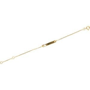 Bracelet Identité Plaqué Or Chaîne Forçat Diamanté 1.5mm Plaque 4*23mm 13 à 15cm