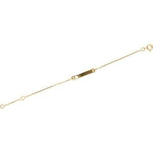 Bracelet Identité Plaqué Or Chaîne Forçat Diamanté 1.5mm Plaque 4*23mm 13 à 15cm