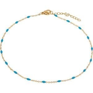 Chaîne Cheville Email Turquoise 2mm 25 à 28cm Acier Jaune