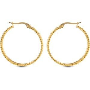 Créoles 30mm Lisses Torsadées Tubes 1.5mm Acier Jaune