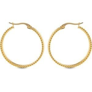 Créoles 30mm Lisses Torsadées Tubes 1.5mm Acier Jaune
