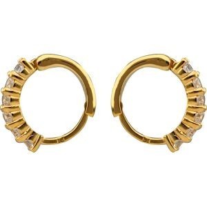 Créoles Plaqué Or Zirconium Serti Griffes 16mm Tube 3mm