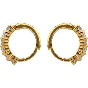 Créoles Plaqué Or Zirconium Serti Griffes 16mm Tube 3mm