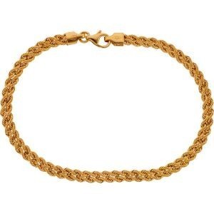 Bracelet Or 375 Maille Corde 2 rangs 4mm 19cm
