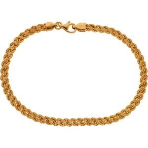 Bracelet Or 375 Maille Corde 2 rangs 4mm 19cm