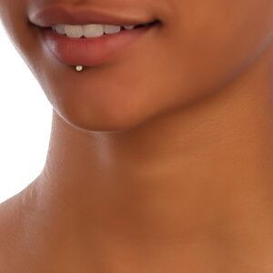 Piercing Labret Or 375 3.2mm Boule 3mm Tige 1.1mm