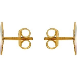 Boucles D'oreilles Or 375 Carte Afrique Rasta Email Vert Rouge 7*8.5mm