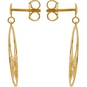 Boucles D'oreilles Or 375 Guadeloupe Palmier 16mm Pendant 35mm