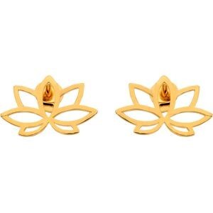 Boucles D'oreilles Plaqué Or Fleur De Lotus 15*10mm