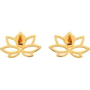 Boucles D'oreilles Plaqué Or Fleur De Lotus 15*10mm