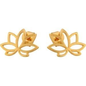 Boucles D'oreilles Plaqué Or Fleur De Lotus 15*10mm