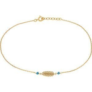 Chaîne Cheville PlaquéOr Feuille7*15mm Email Turquoise 2mm Chaîne1.3mm 25 à 27cm