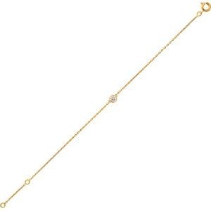 Bracelet Plaqué Or Zirconium Serti Clos 4mm Chaîne Forçat 1.2mm 16 à 18cm