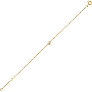 Bracelet Plaqué Or Zirconium Serti Clos 4mm Chaîne Forçat 1.2mm 16 à 18cm