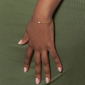 Bracelet Plaqué Or Zirconium Serti Clos 4mm Chaîne Forçat 1.2mm 16 à 18cm
