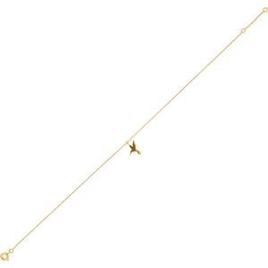 Chaîne Cheville Plaqué Or Colibri 13*12mm Chaîne 1.3mm 25 à 27cm