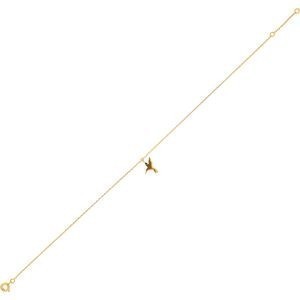 Chaîne Cheville Plaqué Or Colibri 13*12mm Chaîne 1.3mm 25 à 27cm