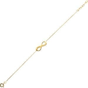 Bracelet Plaqué Or Infini 8*20mm Gravé Un Peu Beaucoup Chaîne 1.3mm 17 à 19cm