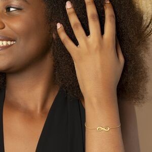 Bracelet Plaqué Or Infini 8*20mm Gravé Un Peu Beaucoup Chaîne 1.3mm 17 à 19cm