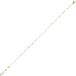 Chaîne Cheville Acier Jaune Olives Email Blanc 2mm Chaîne 1.2mm 25 à 28cm